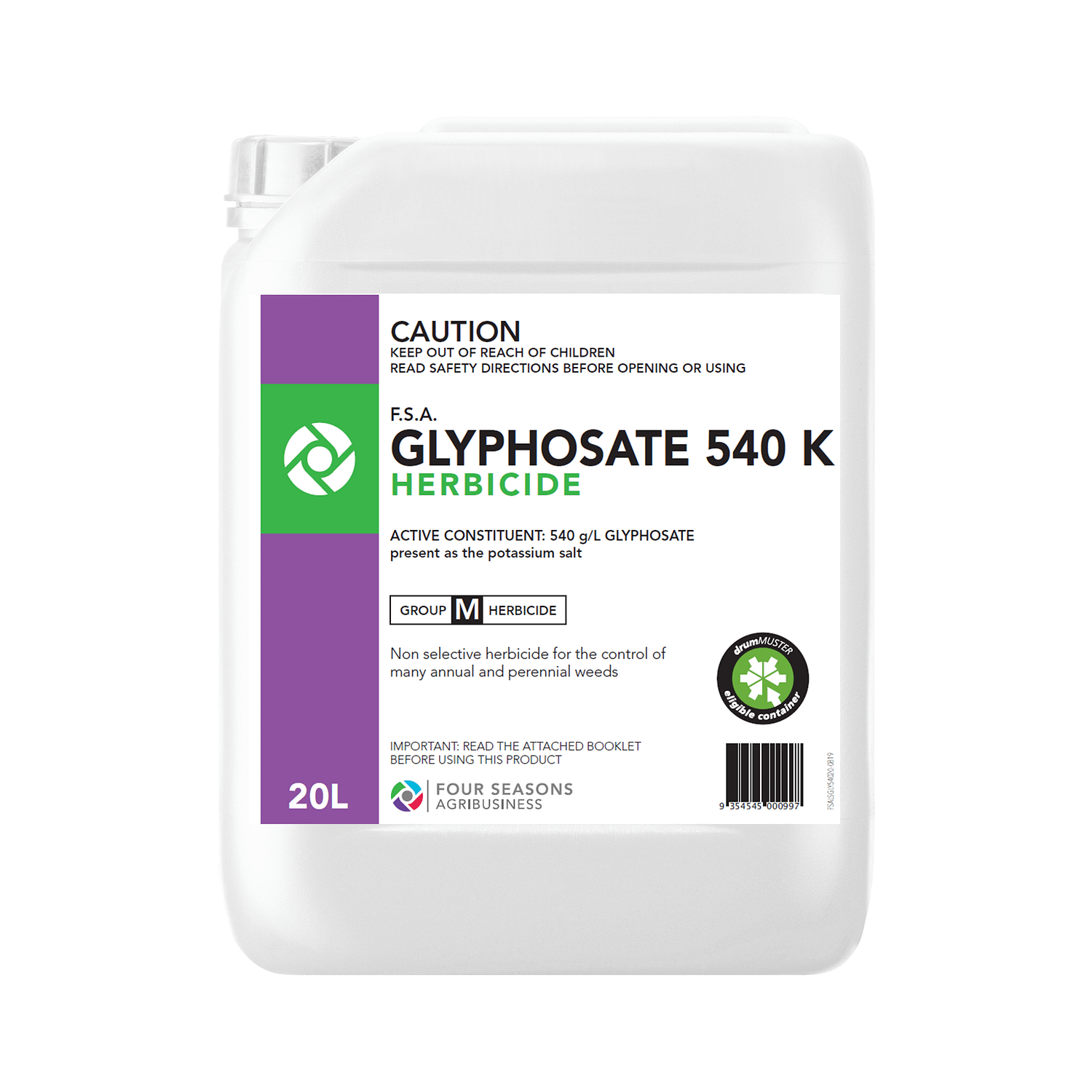 F.S.A. Glyphosate 540 K Herbicide Four Seasons Agribusiness