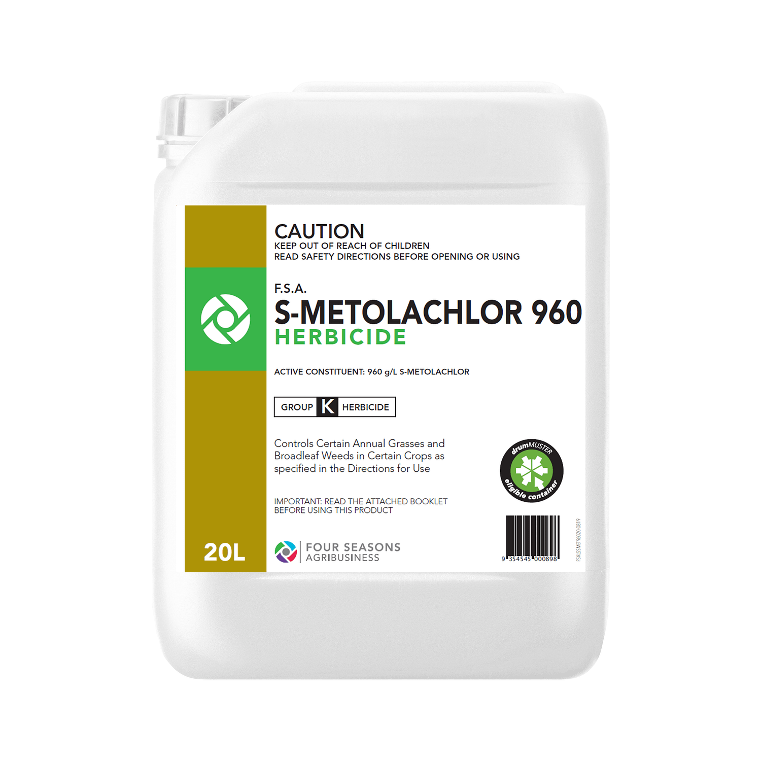 F.S.A. SMetolachlor 960 Herbicide Four Seasons Agribusiness